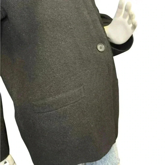 J Crew Cardigan sweater Women’s Large Black Merino Wool Blend Oversized. - Picture 5 of 11